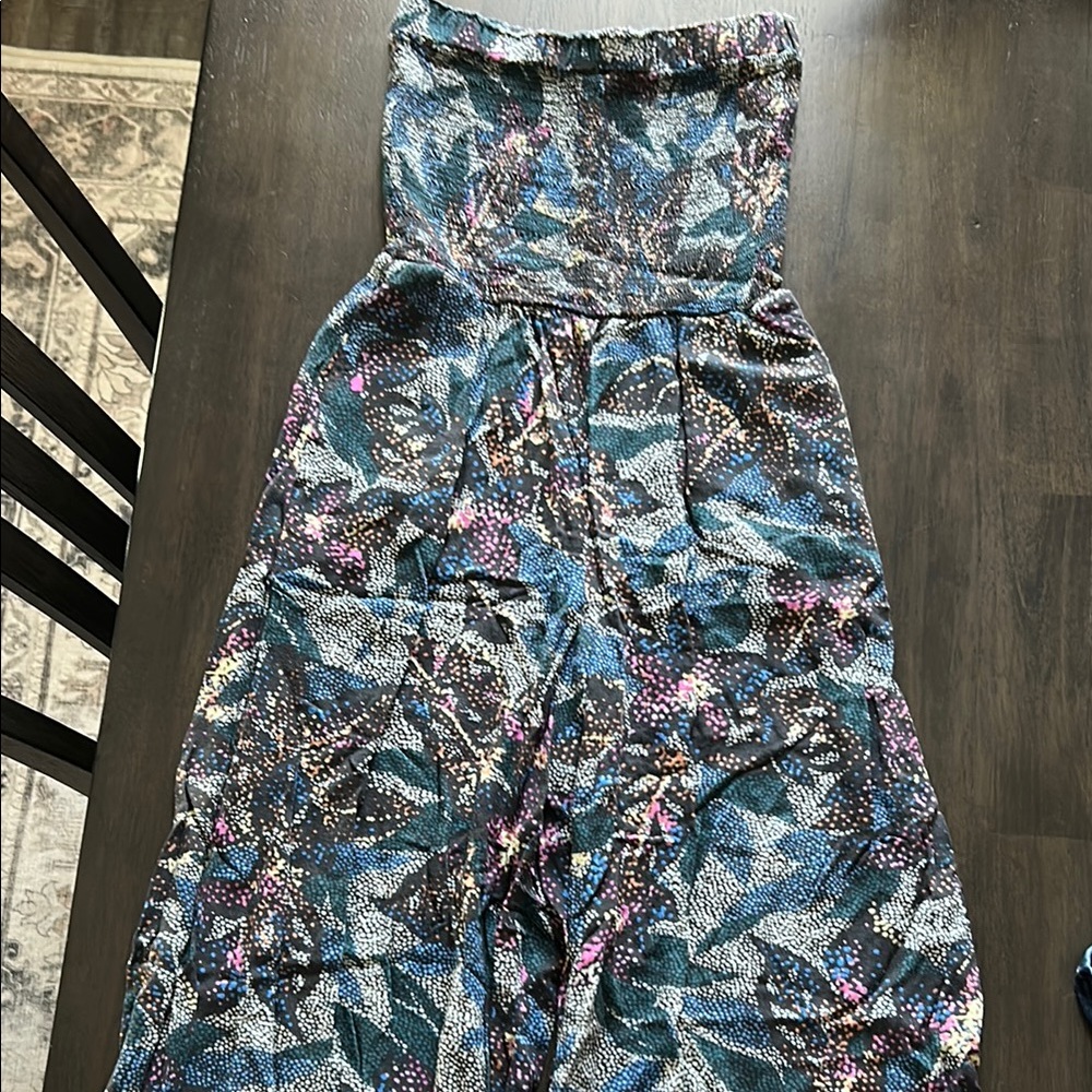 Strapless Floral Jumpsuit